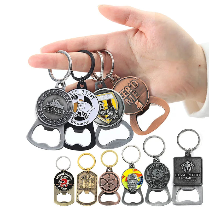 Custom Zinc Alloy Bottle Opener Keychain | 2D 3D Logo