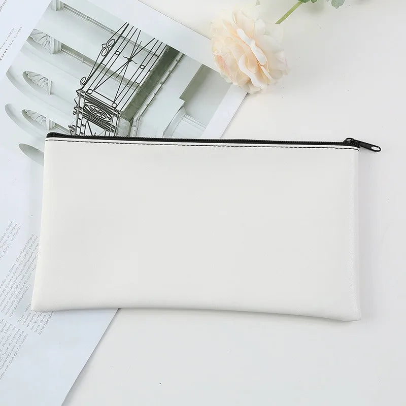 MOQ 100 Pcs Zipper PU Leather Utility Sleeve Wholesale Custom Synthetic Polyurethane Utility Envelope with Slide Fastener