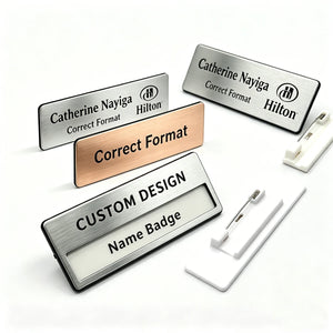 Custom Metal Name Badges with Logo | MOQ 100 | Zinc Alloy