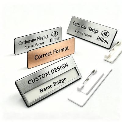 Custom Metal Name Badges with Logo | MOQ 100 | Zinc Alloy