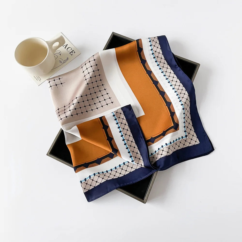 Square Silk Scarf | Digital Print | Custom Logo | 100 MOQ | Women's Fashion