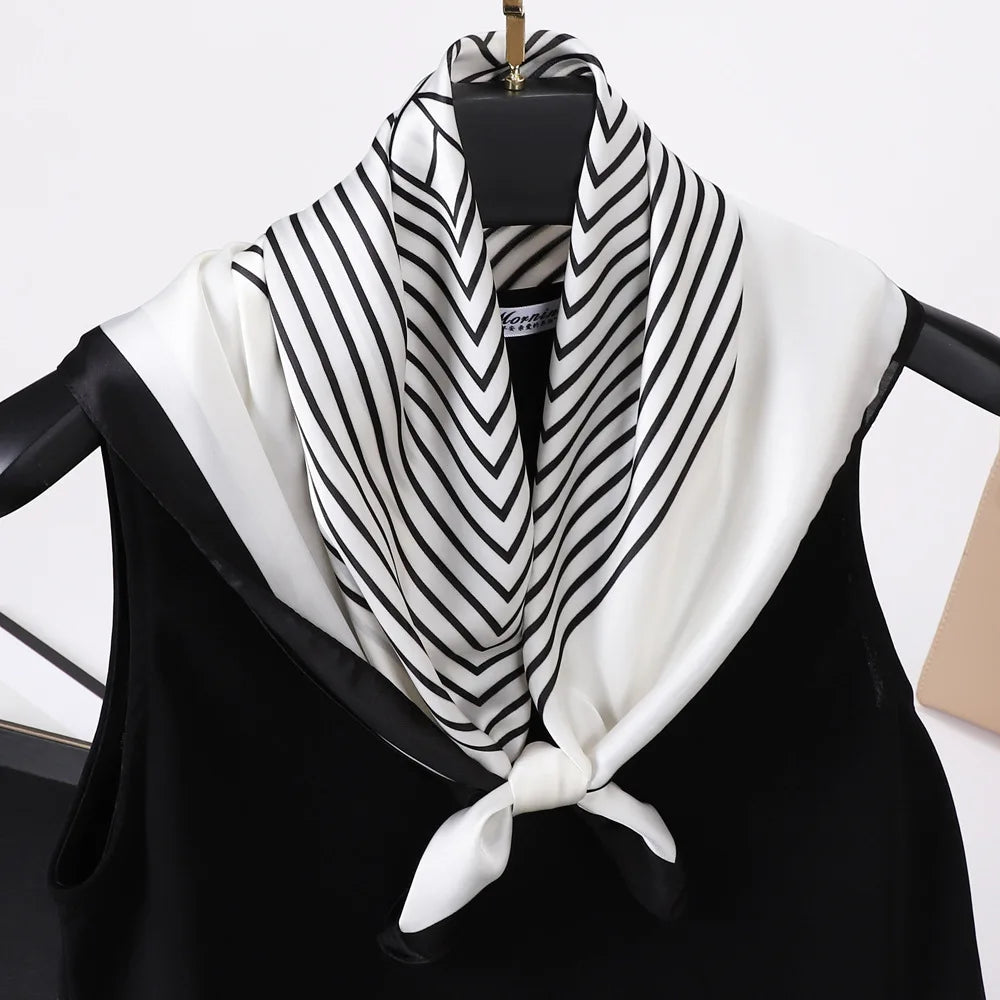 Square Silk Scarf | Digital Print | Custom Logo | 100 MOQ | Women's Fashion