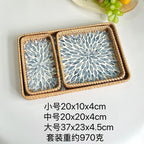 Custom Rattan Storage Trays with Logo | MOQ 5 Pcs