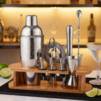16-Piece Barware Set with Bamboo Stand | 700ml Shaker | 100 MOQ