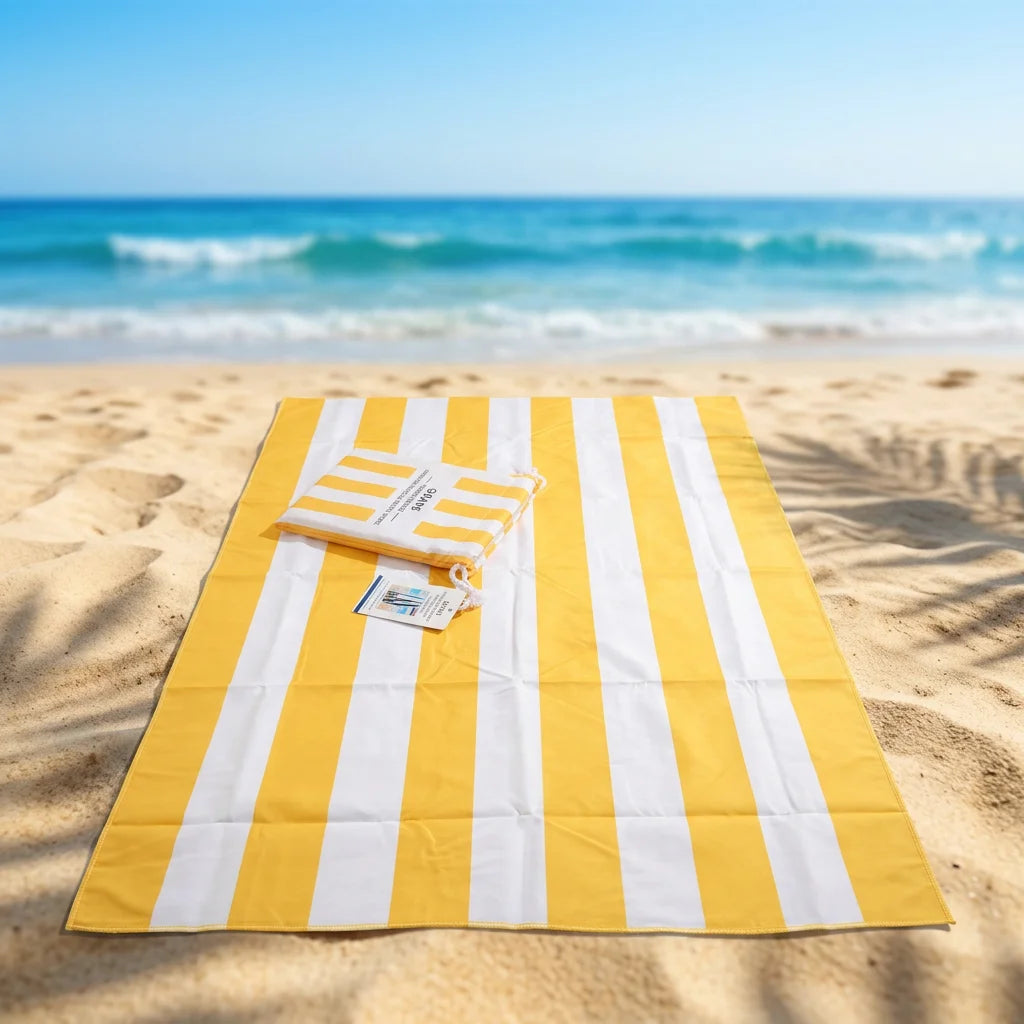 Custom Quick-Dry Beach Towel Set | Sublimation Print | Tote Bag Included | Bulk