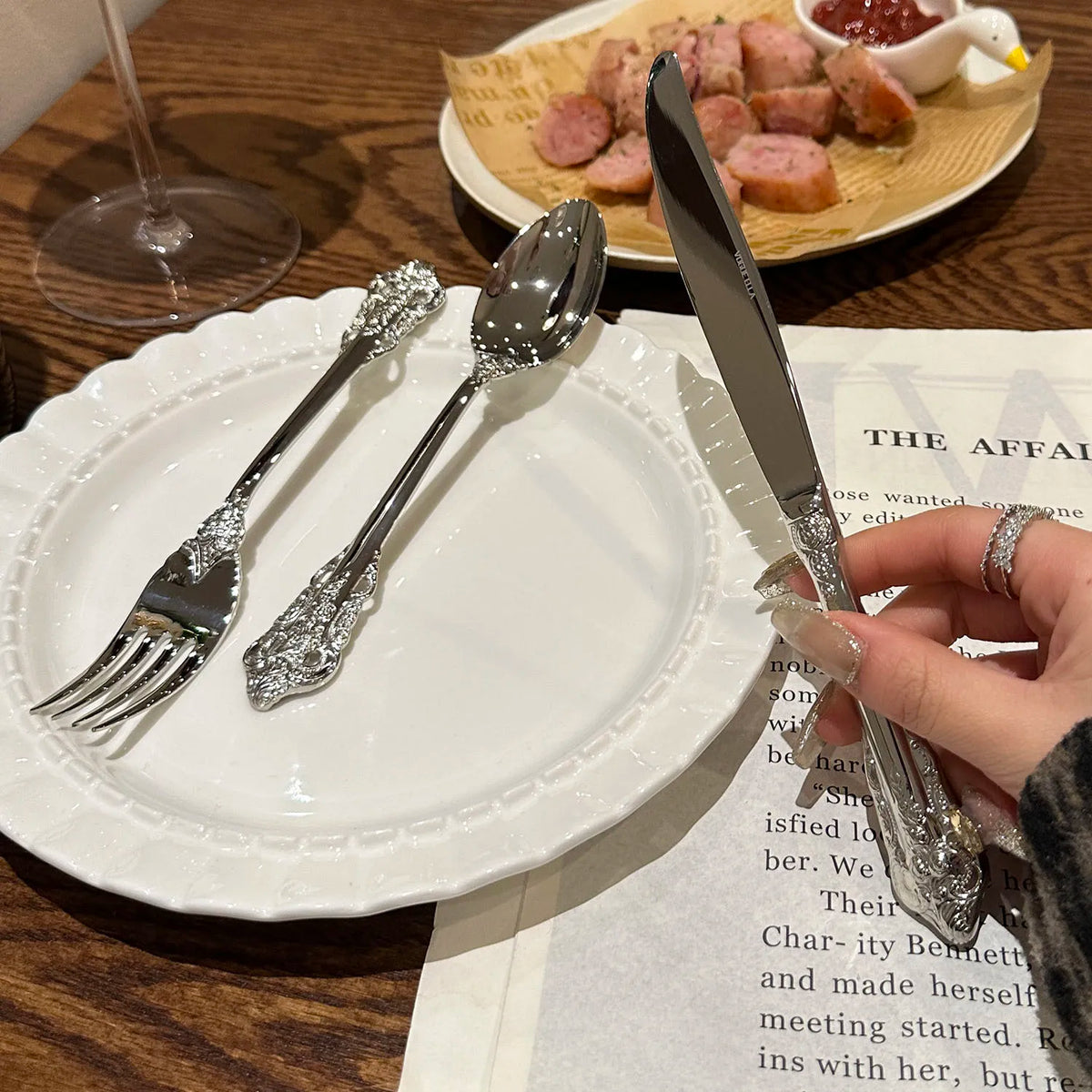 304 Stainless Flatware Sets | Carved European Design