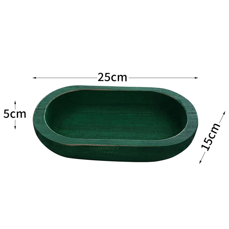 Hand-Carved Wooden Candle Bowl | Oval Rustic Decor Bowl | Factory Wholesale