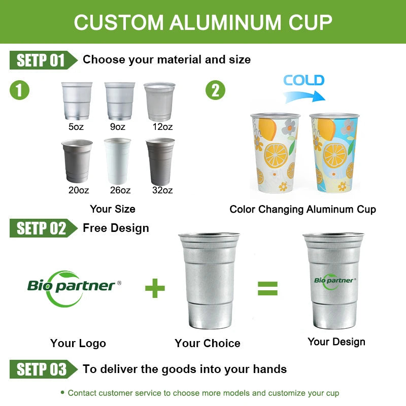 Custom 16oz Aluminum Tumbler | Food-Grade | Reusable Drinkware | Bulk Logo