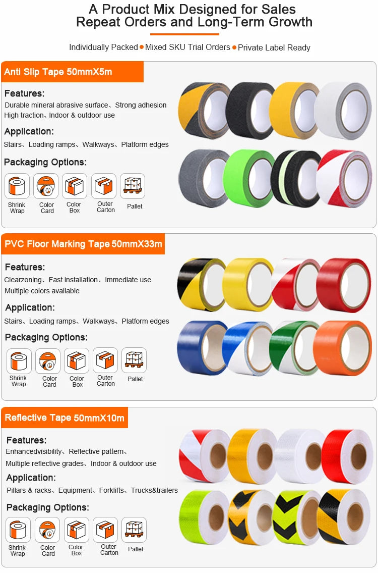 Custom Caution Tape 50mm x 50m | PE Safety Barrier Tape | RoHS Compliant