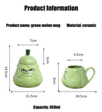 Custom 3D Ceramic Mugs: 60 MOQ, 6-Day Lead, 450ml | Green Pottery Coffee Cups with Handle