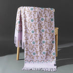 Embroidered Winter Polyester Scarf | Floral Design | Tassel Finish | 1 MOQ | Modest Fashion