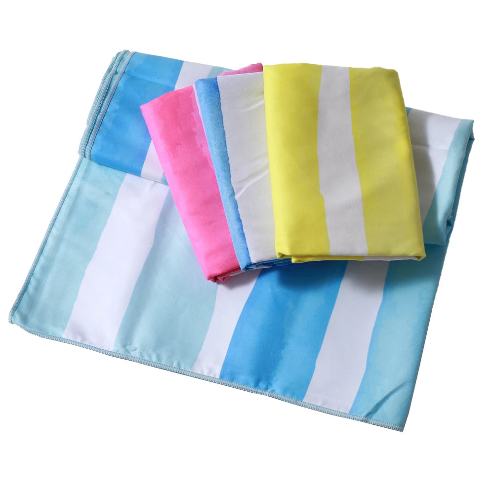 Custom Microfiber Beach Towel 100pcs MOQ | 80/20 Blend, Sublimation Print, 480ml Absorbency for Promotions
