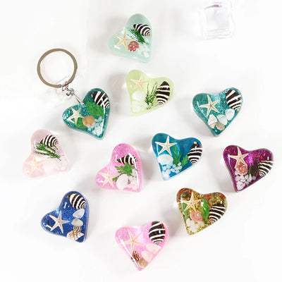 Custom Starfish Keychains: 12 MOQ, 15-Day Lead, 3D Resin | Real Shell Epoxy Keyrings for Gifts