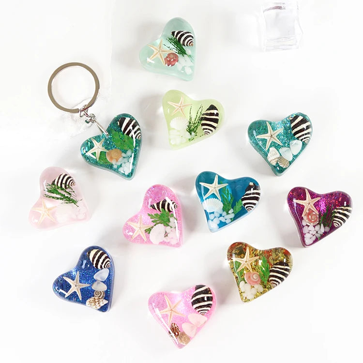 Custom Starfish Keychains: 12 MOQ, 15-Day Lead, 3D Resin | Real Shell Epoxy Keyrings for Gifts