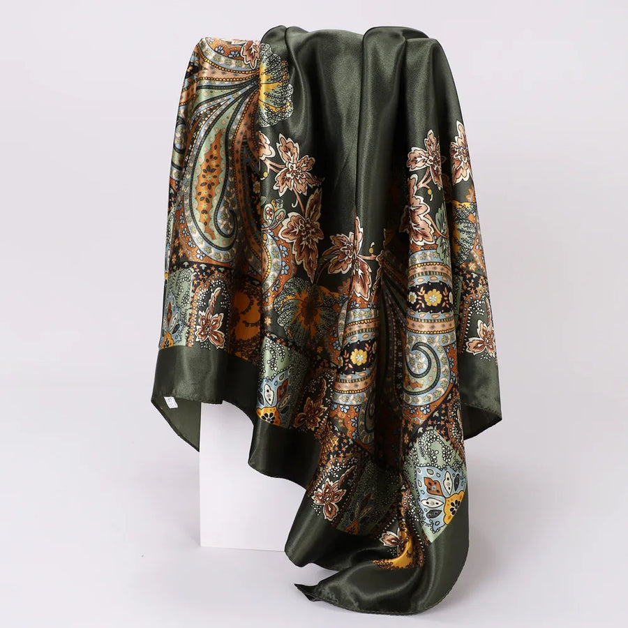 Custom Printed 90cm Square Scarf | 10 Pcs MOQ Wholesale Silk/Polyester Shawl
