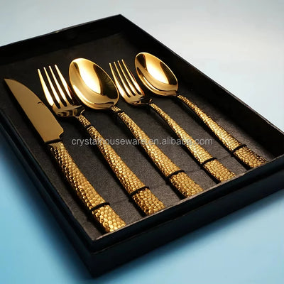 Stainless Steel Flatware Sets | 5-Piece PVD Gold | Wholesale