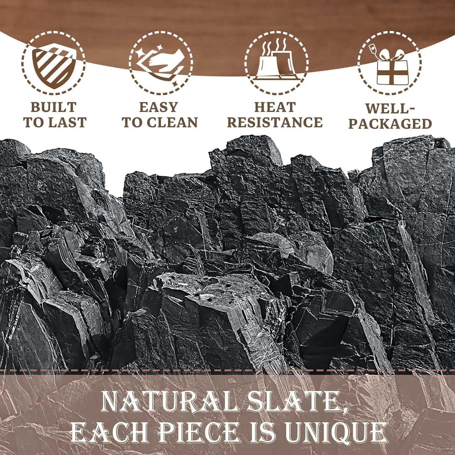 LFGB Certified Slate Coasters 4x4 | Custom Logo | Natural Stone | Bulk