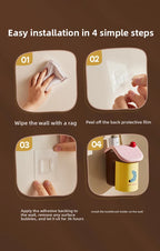 Magnetic Toothbrush Holder | No-Drill Wall Mount | ABS PP Plastic