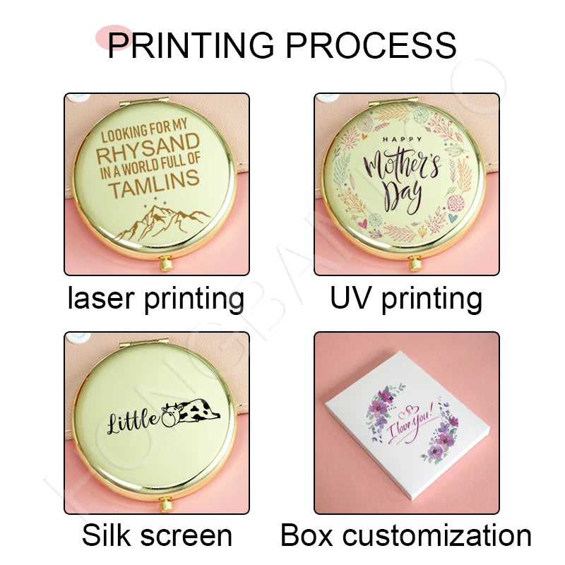 Personalized Pocket Mirrors with Name | Rose Gold | MOQ 100 pcs