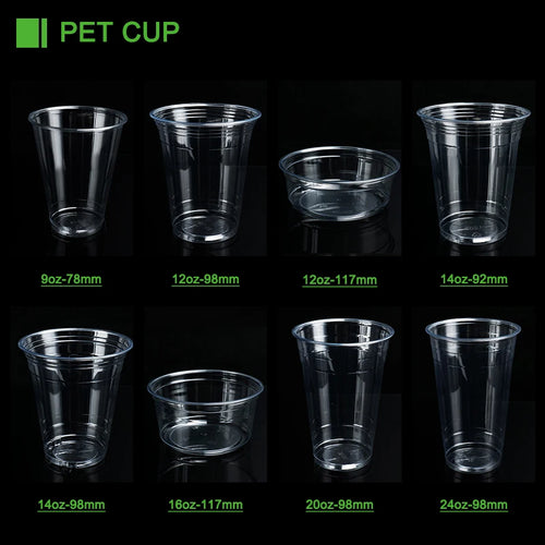 Custom PLA Biodegradable Cold Drink Cups 12-32oz | 100% Compostable BPA-Free