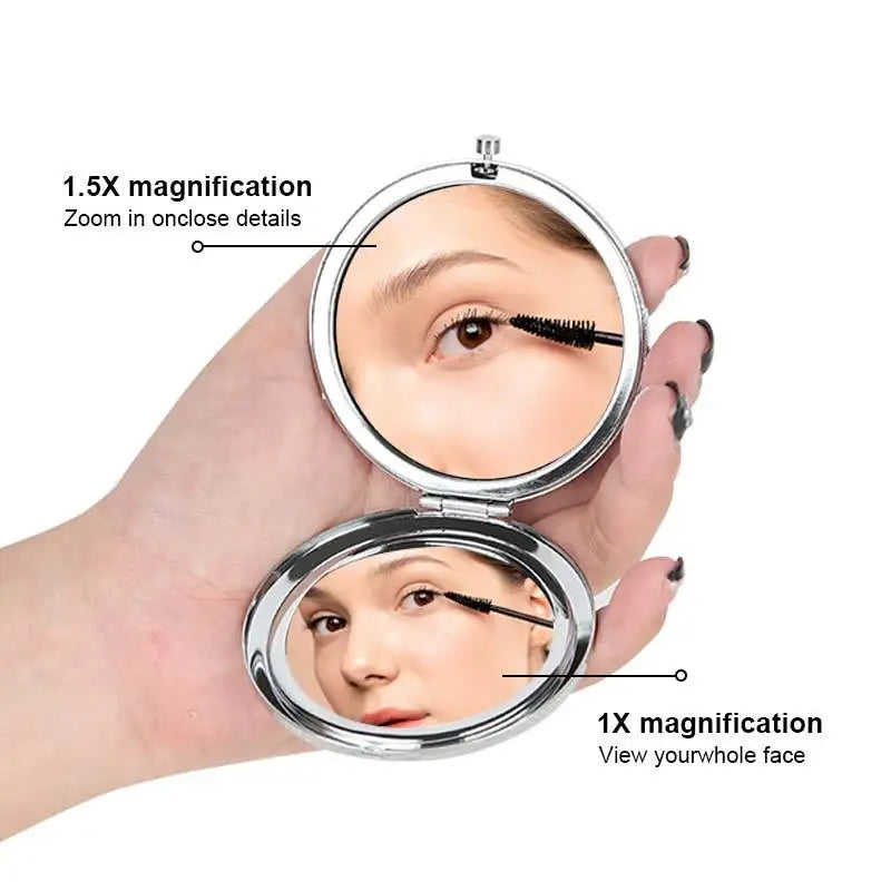 Double-Sided Magnifying Mirrors with Logo | Metal Frame | MOQ 10 pcs