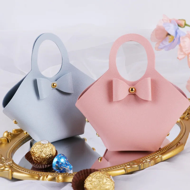 Custom PU Leather Jewelry Handbag Wholesale | 10 MOQ Wedding Favor Bag