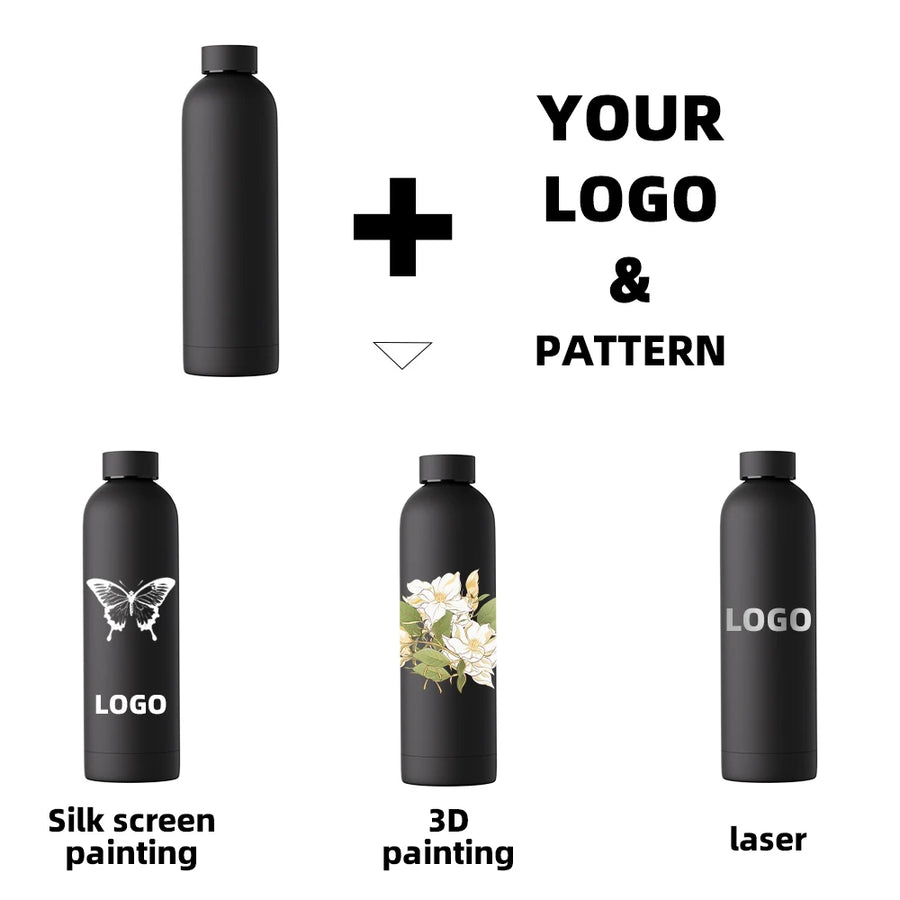 Custom logo 500ml Double Wall Stainless Steel Water Bottle for Travel, Office & Daily Use