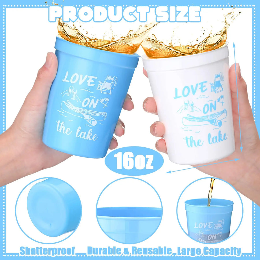 Custom 16oz PS Plastic Stadium Cups with Logo | 100 MOQ BPA-Free Reusable