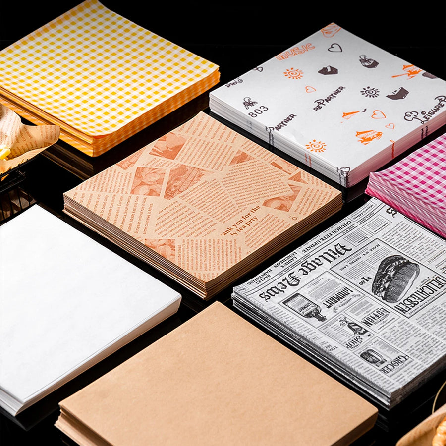 Custom FDA Compliant Greaseproof Wrapping Paper | 10,000 MOQ, 7 Materials, Full Color