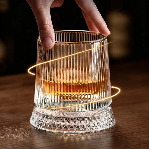 Crystal Rotating Tumbler with Diamond Engraving | 50 MOQ for Executive Gifts
