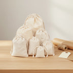 Custom Cotton Muslin Pouches with Logo | MOQ 1,000 | Hot Stamping