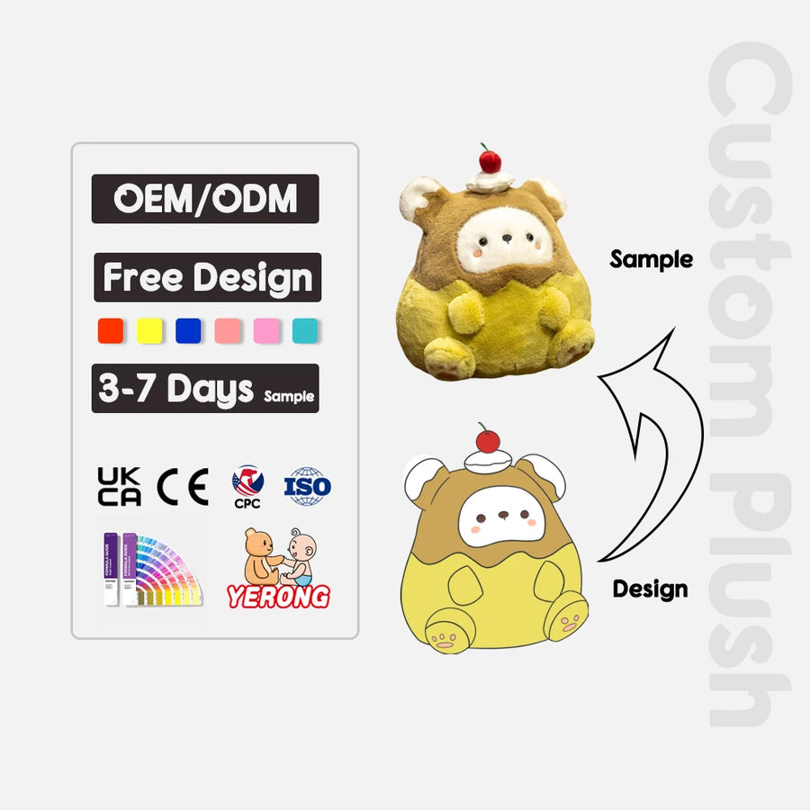 Custom Plush Toys with Logo – 2-Piece Sample, EN71/ASTM Certified