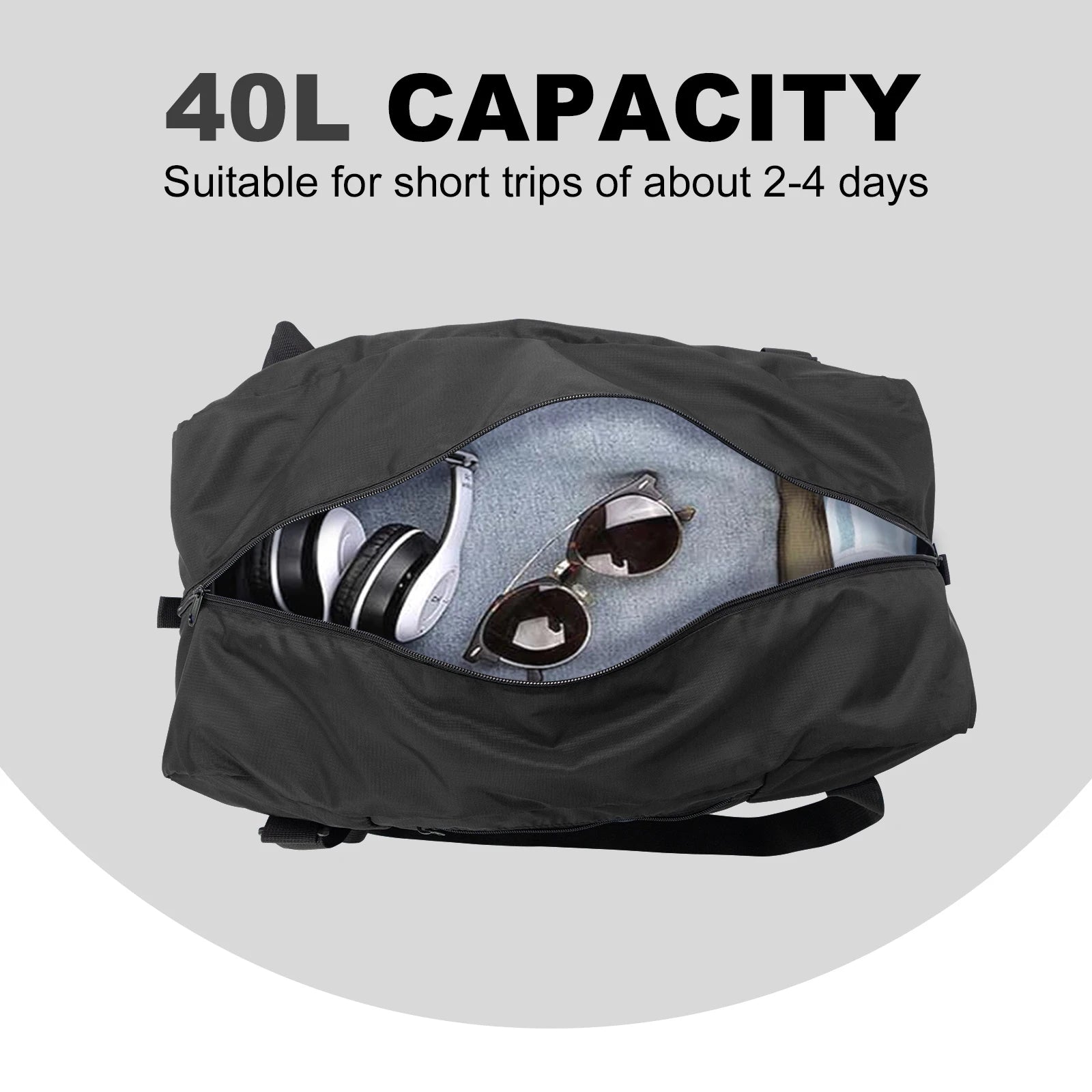 Custom 40L Foldable Duffel Bag — BSCI Certified, 31-Day Lead
