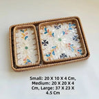 Custom Rattan Trays with Logo – Mother of Pearl Inlay, 5 MOQ