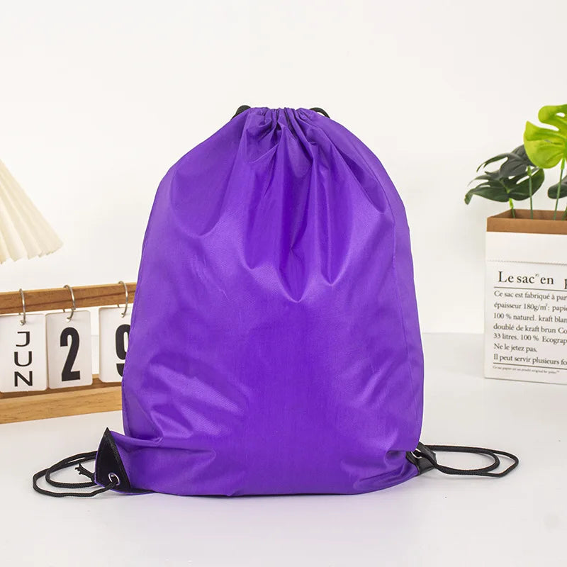 Custom Microfiber Synthetic Leather Drawstring Bag: Waterproof, Thermal Print Logo, MOQ 50 for Gym & Camping