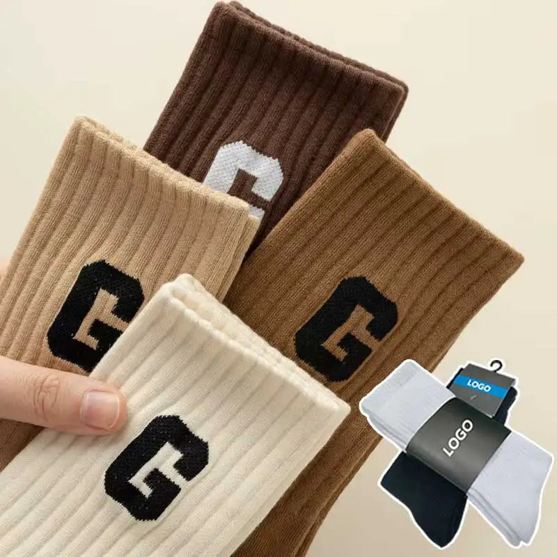 Custom Jacquard Logo Socks | 86% Cotton Crew Socks