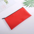 MOQ 100 Pcs Zipper PU Leather Utility Sleeve Wholesale Custom Synthetic Polyurethane Utility Envelope with Slide Fastener