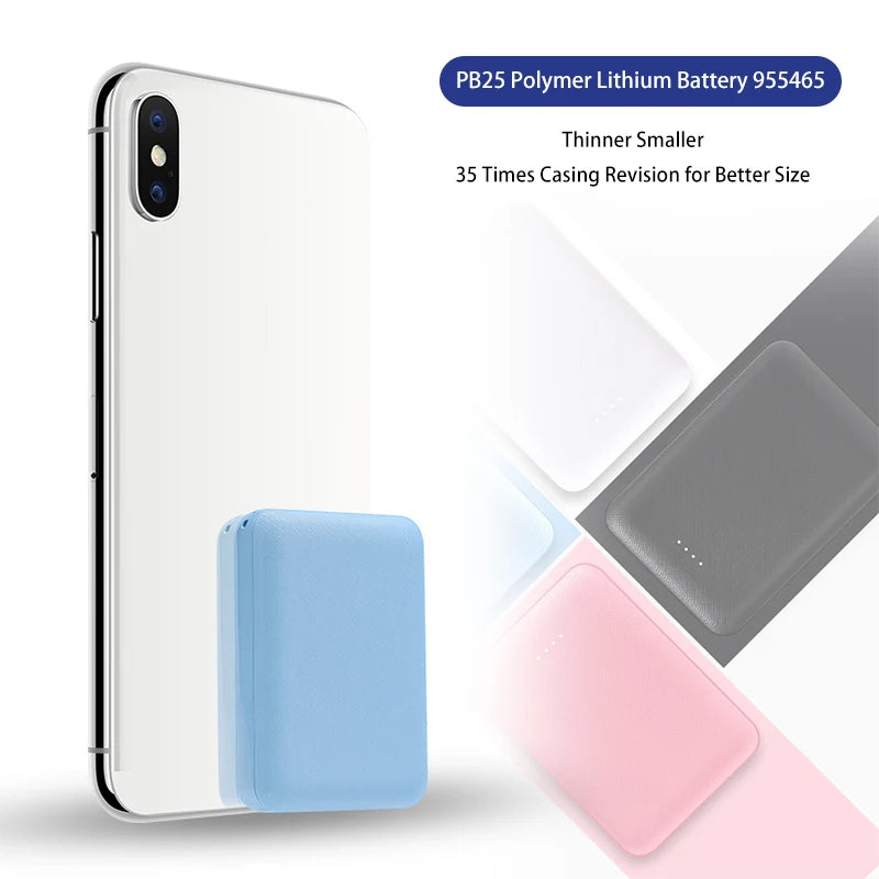 Custom 5000mAh Power Bank | 100 Pcs MOQ Dual USB Portable Charger
