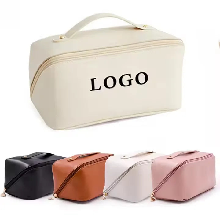 Custom PU Leather Cosmetic Bags | Free Logo at 500 MOQ