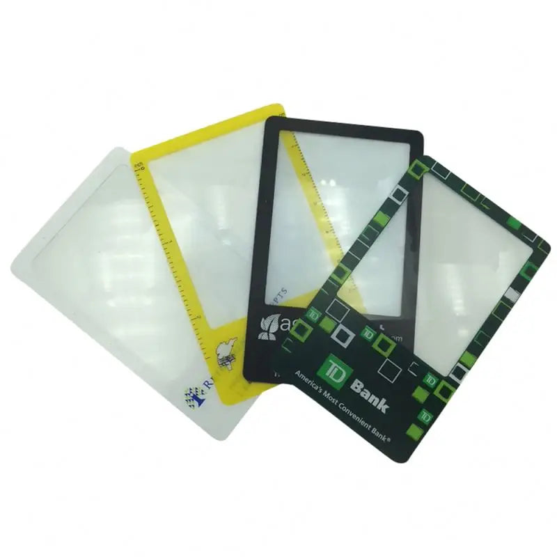 Custom PVC Credit Card Magnifier with Logo | 55mm Lens | 1000pcs MOQ for Promotional Gifts | Wallet-Sized Business Card Magnifier Bulk