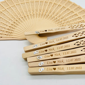 Custom Bamboo Wedding Hand Fans | Eco-Friendly Souvenir | Bulk Wedding Favors