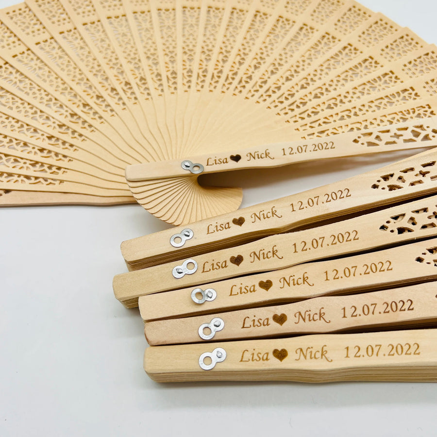 Custom Bamboo Wedding Hand Fans | Eco-Friendly Souvenir | Bulk Wedding Favors