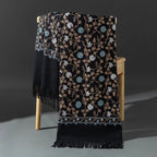 Embroidered Winter Polyester Scarf | Floral Design | Tassel Finish | 1 MOQ | Modest Fashion