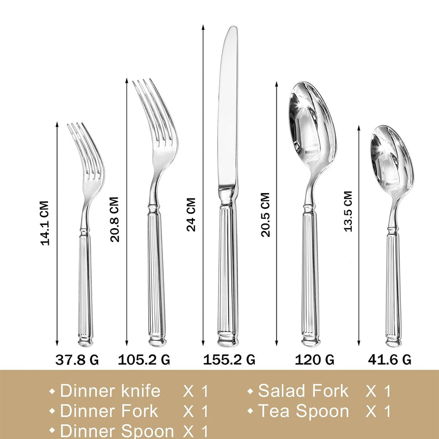 Roman Pillar Flatware Set | Nordic Gold | CE LFGB SGS | 100 MOQ