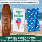 Custom Printed Microfiber Beach Towel 100 MOQ | Quick-Dry Sand-Free Design for Corporate Promotions & Resort Amenity Programs