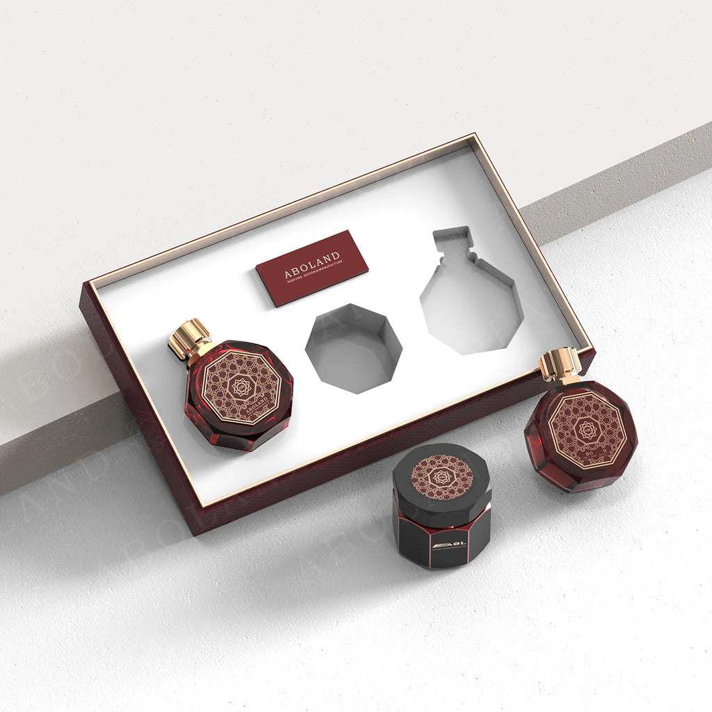 Empty Luxury Perfume Bottle and Bakhoor Jar Set | Custom Box