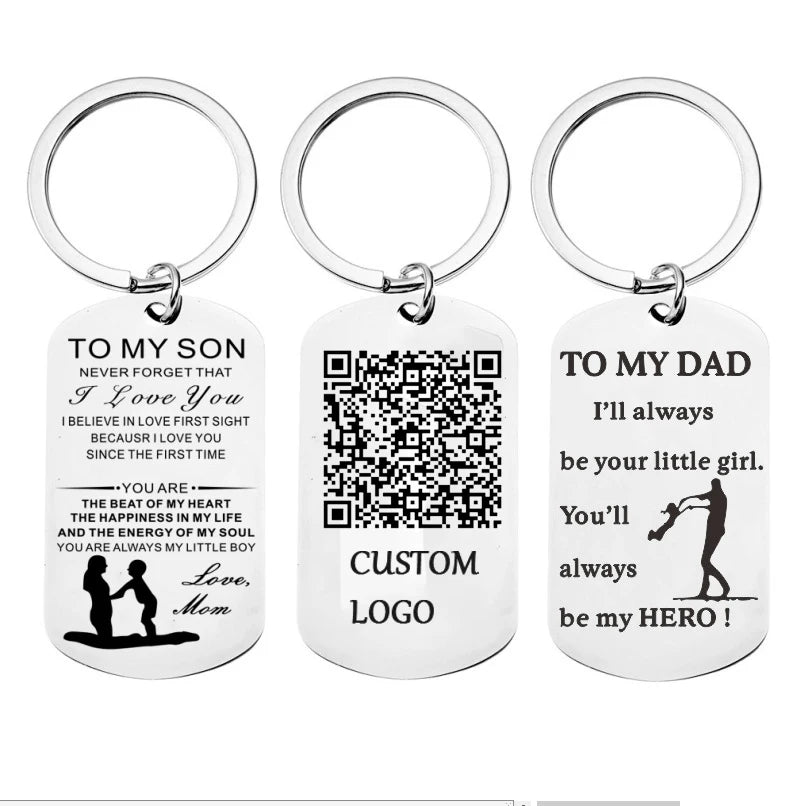 Custom QR Code Keychain Laser Engraved | 100 Pcs MOQ Aluminum Keychain