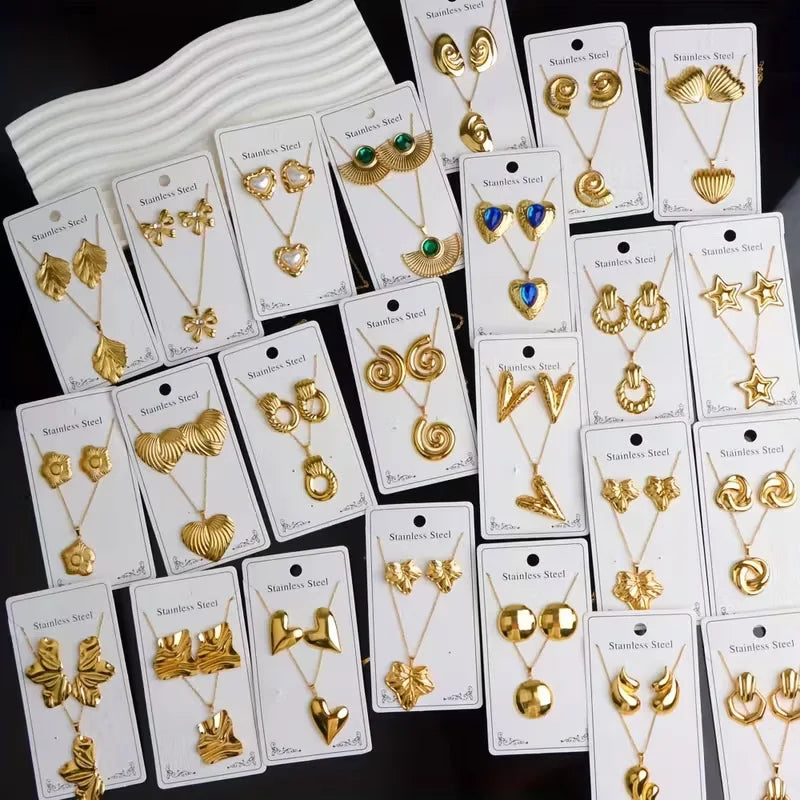 Custom 18K Gold Plated Stainless Steel Jewelry Set | MOQ 2