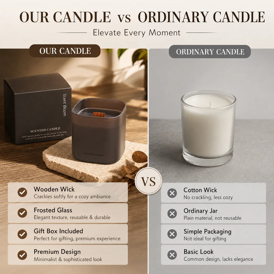 Custom Logo Woodwick Soy Wax Scented Candle | Eco MOQ 1000