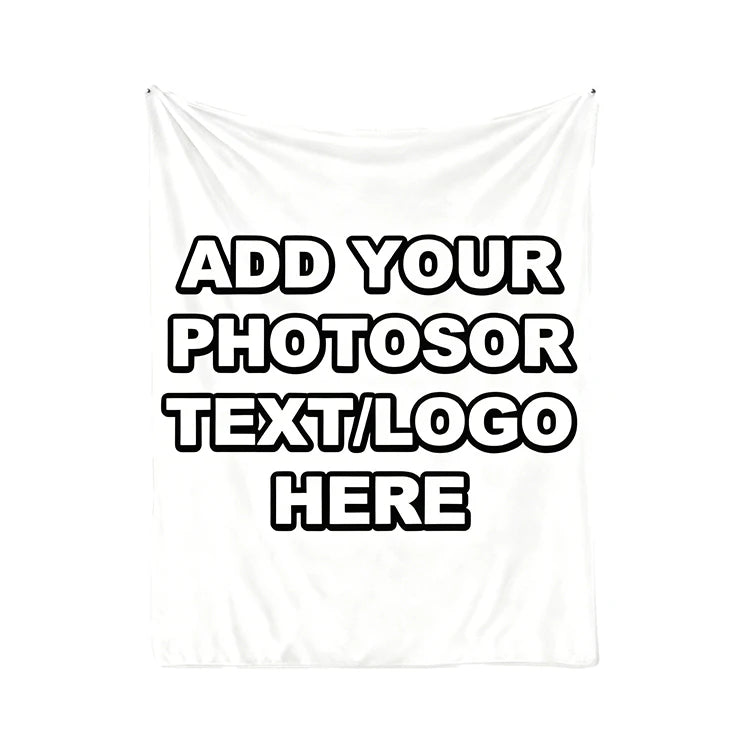 Custom Printed Fleece Blanket with Logo | 1 MOQ Cozy Throw